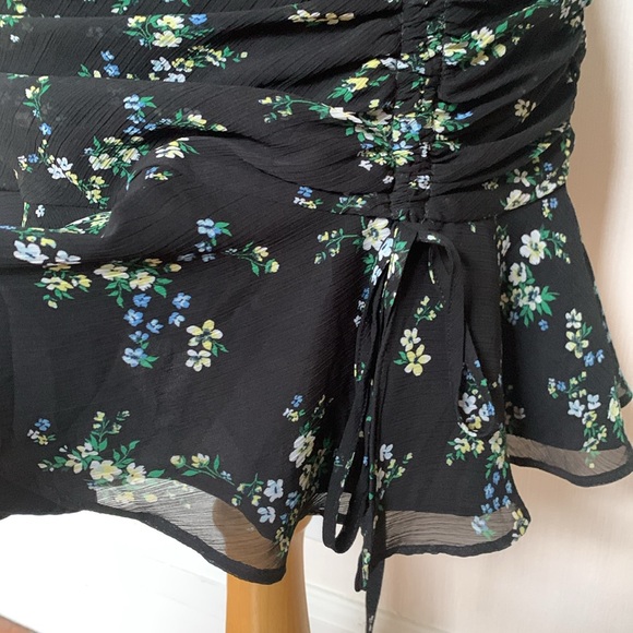 Banana Republic black flowered dress 4p - Picture 3 of 4